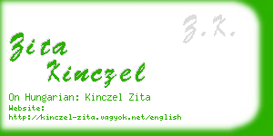 zita kinczel business card